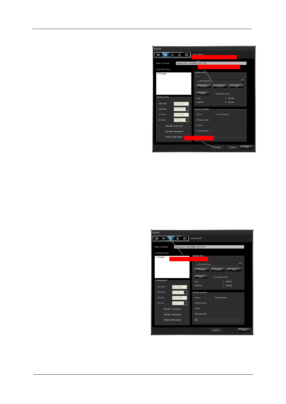 Local backup (avi export) | ABUS TV3220 User Manual | Page 37 / 171