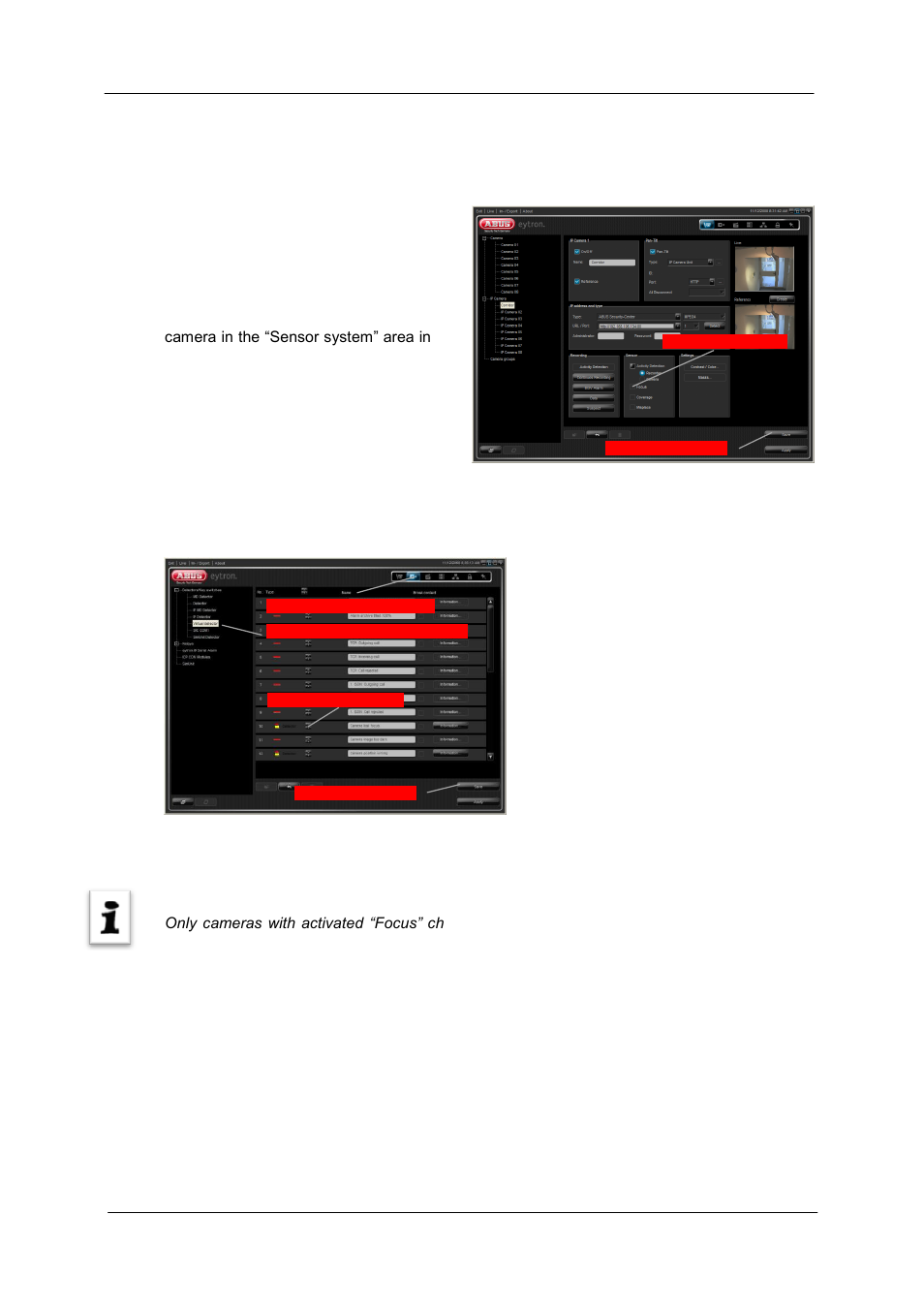 Monitoring the camera focus | ABUS TV3220 User Manual | Page 59 / 171