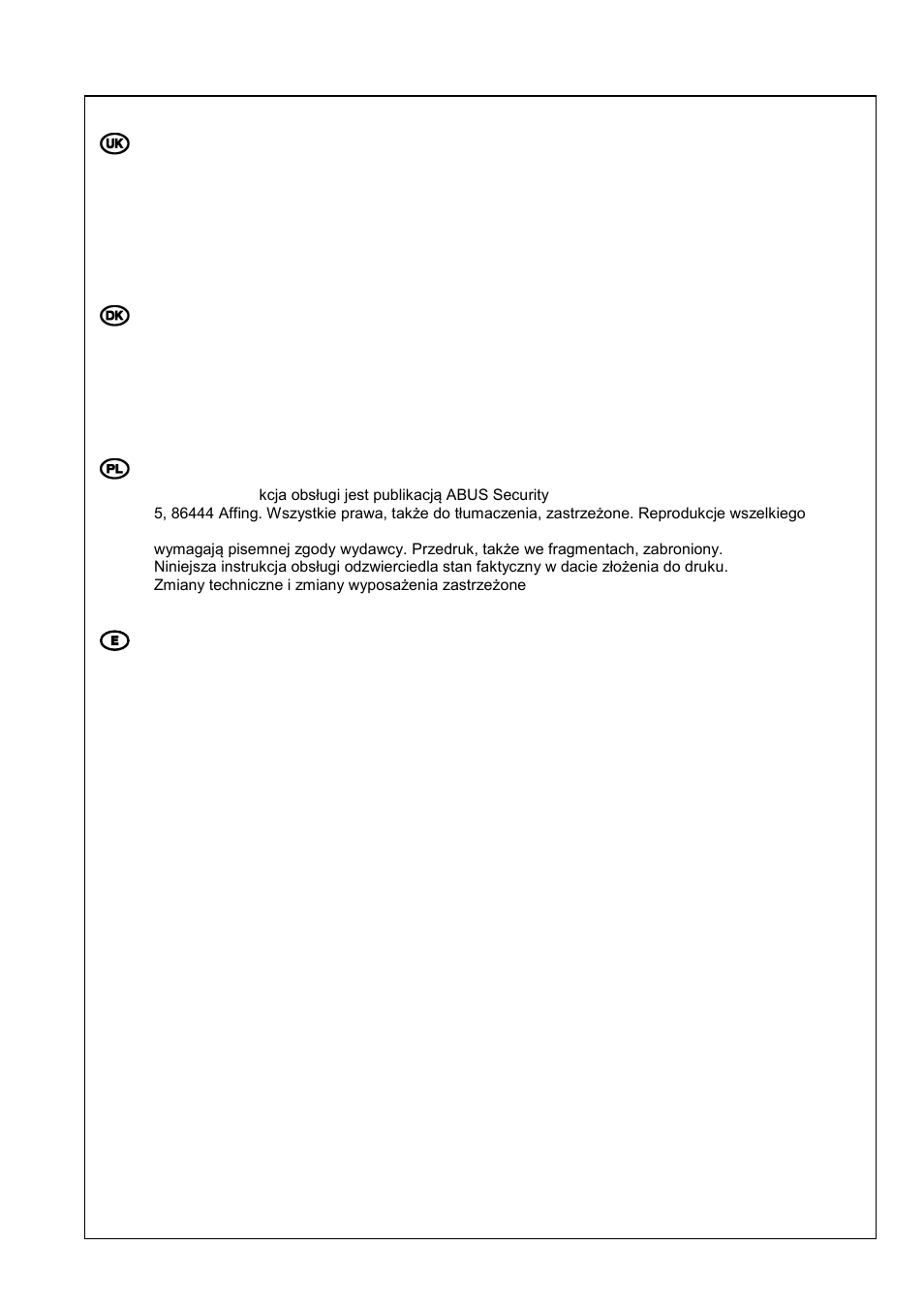 Imprint, Nota redakcyjna, Pie de imprenta | ABUS TVAC15000B User Manual | Page 87 / 87