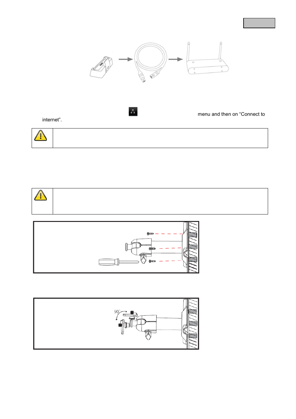 Connecting the docking station to the network, Mounting the camera | ABUS TVAC16000B User Manual | Page 12 / 139
