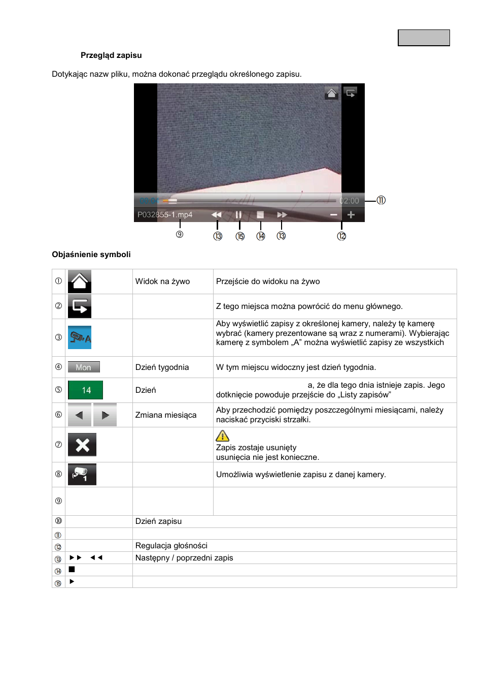Przegląd zapisu | ABUS TVAC16000B User Manual | Page 53 / 139