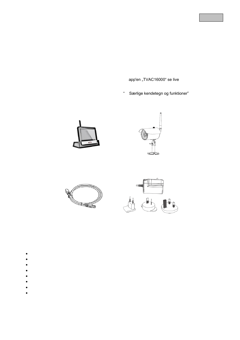 Korrekt anvendelse, Leveringsomfang, Særlige kendetegn og funktioner | ABUS TVAC16000B User Manual | Page 75 / 139