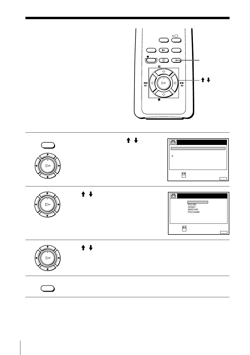 Selecting a language, Press >/. to highlight language, then press ok, Press menu to exit the menu | Sony SLV-SE10EG User Manual | Page 16 / 56