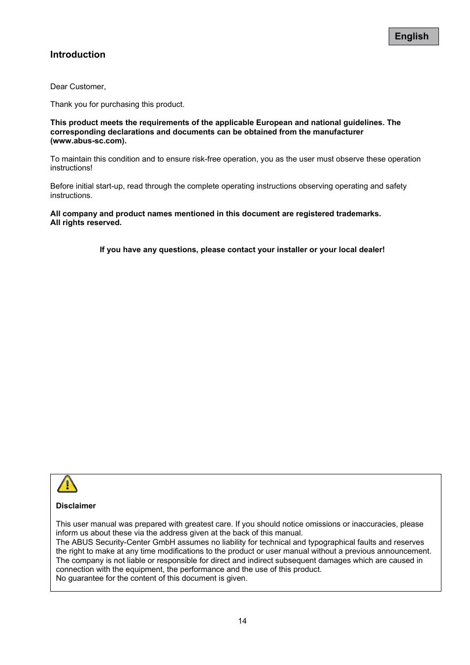 ABUS TVAC35500–TVAC35520 User Manual | Page 14 / 52