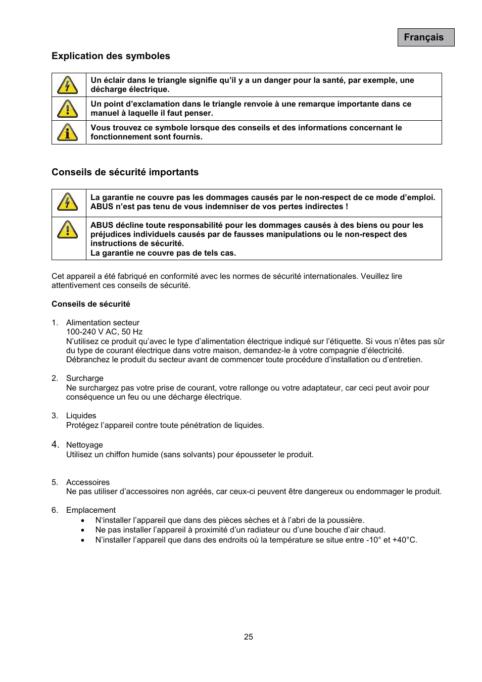 ABUS TVAC35500–TVAC35520 User Manual | Page 25 / 52