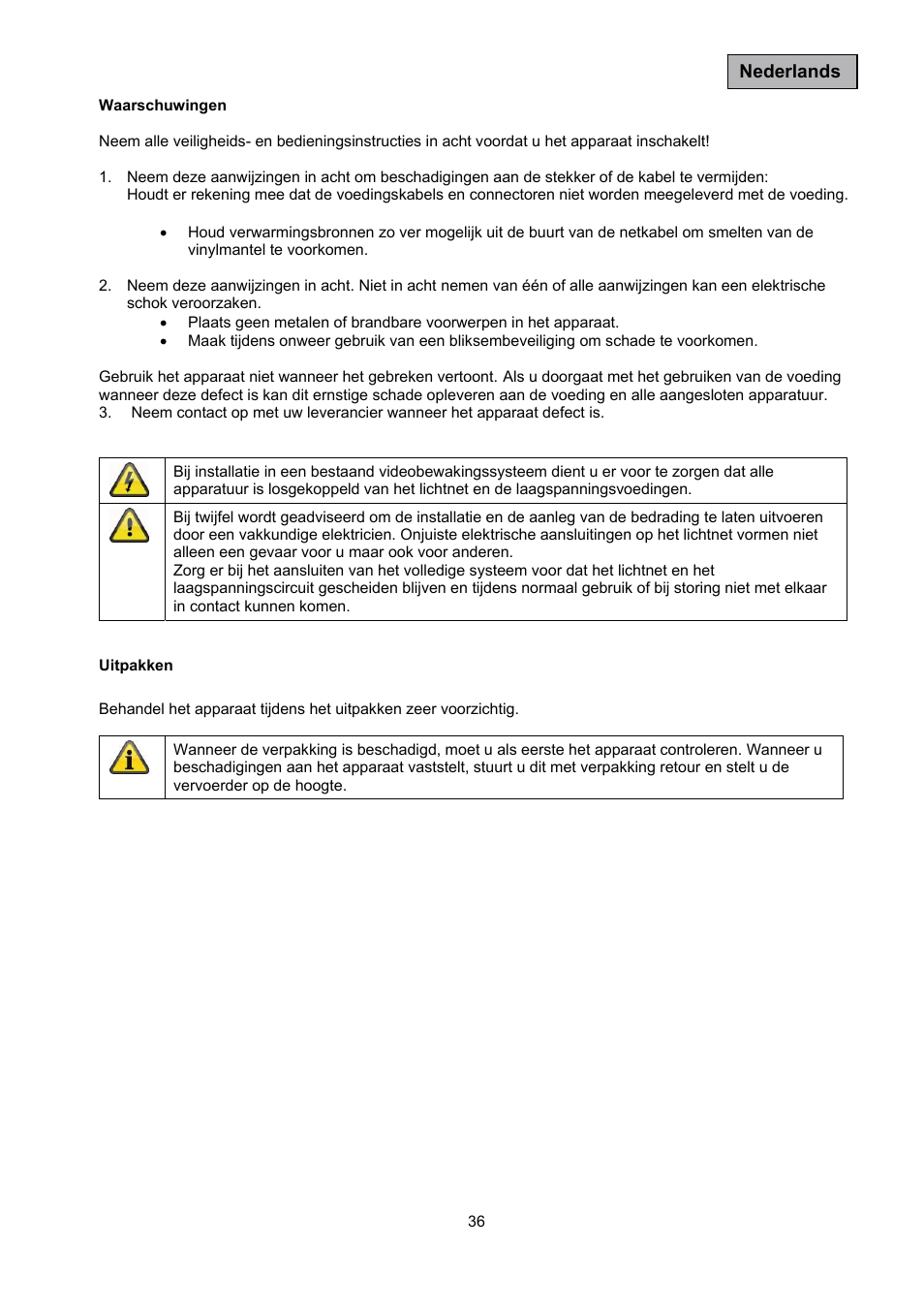 ABUS TVAC35500–TVAC35520 User Manual | Page 36 / 52