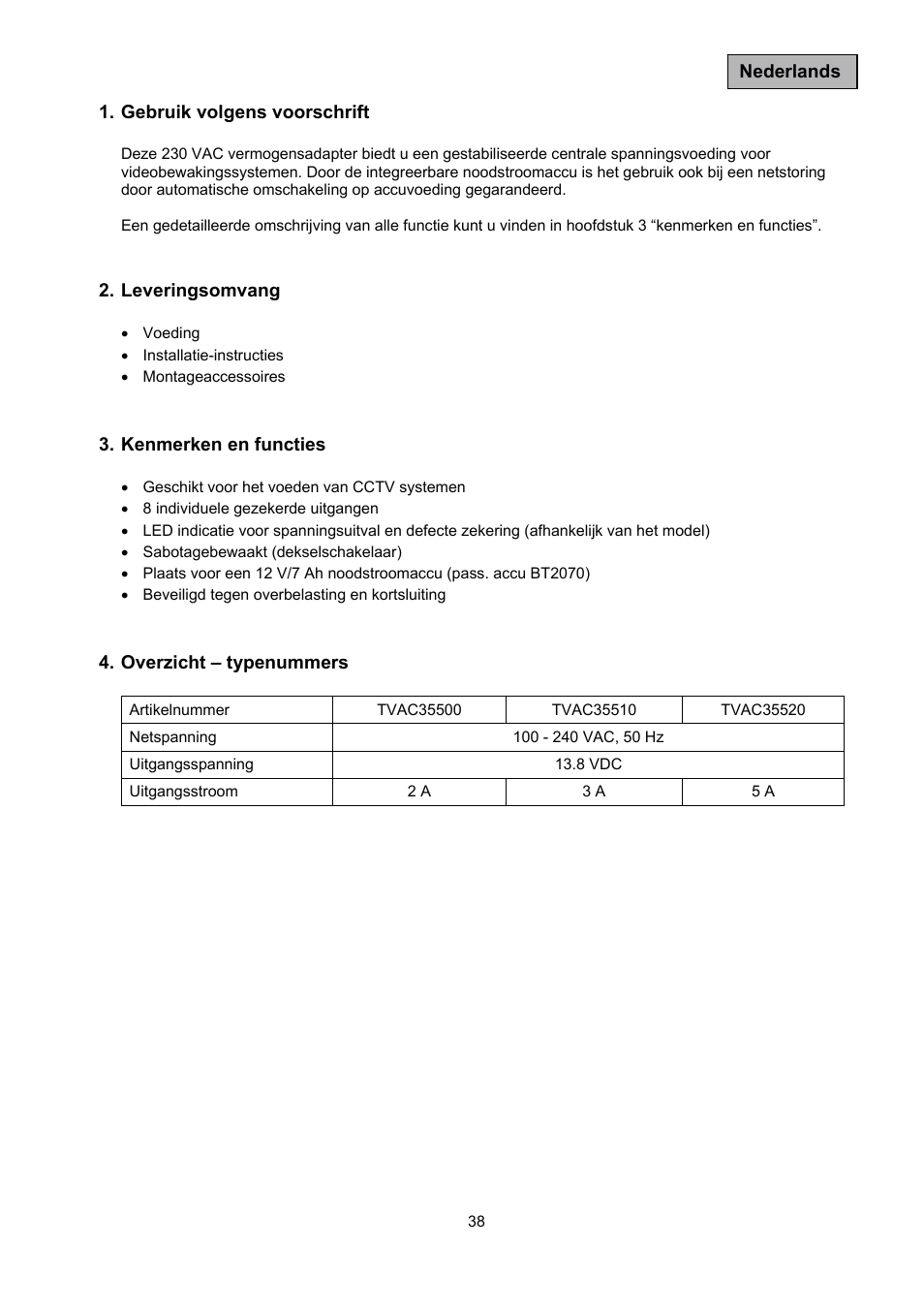 ABUS TVAC35500–TVAC35520 User Manual | Page 38 / 52