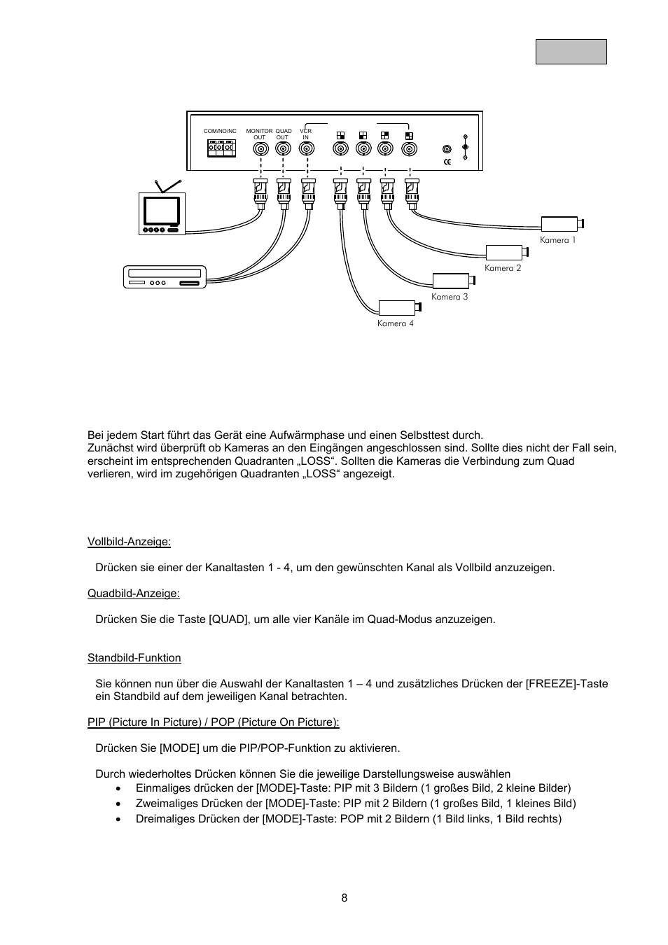 Deutsch 6. systemaufbau, Funktionsbeschreibung | ABUS TVAC21000 User Manual | Page 11 / 98