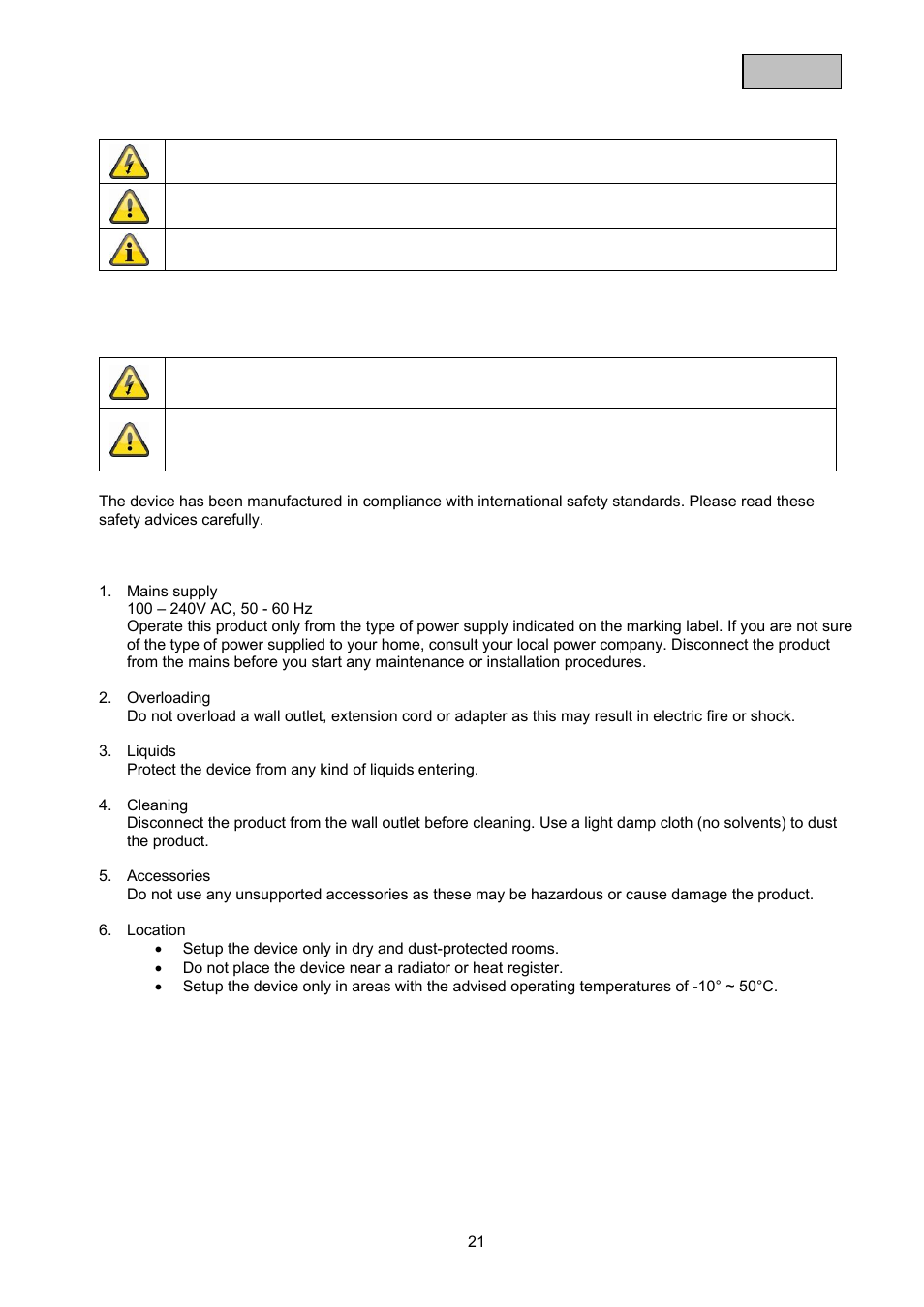 ABUS TVAC21000 User Manual | Page 24 / 98