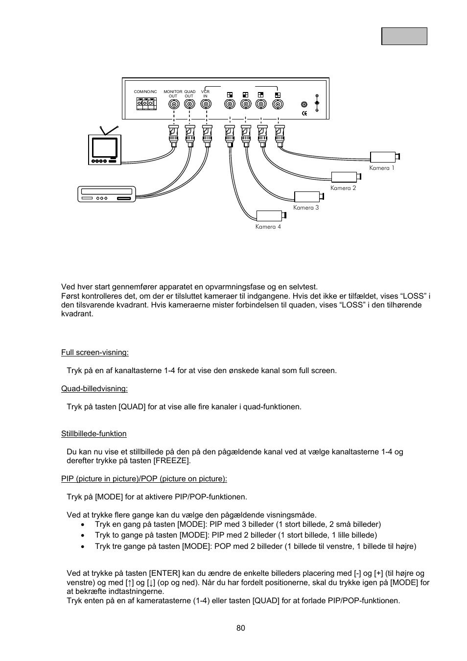 Dansk 6. systemopbygning, Funktionsbeskrivelse | ABUS TVAC21000 User Manual | Page 87 / 98