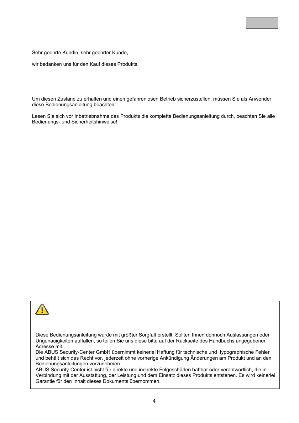 ABUS TVAC10100 User Manual | Page 4 / 76