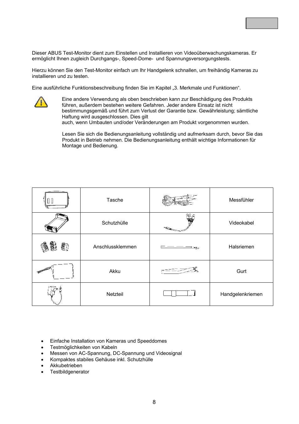 ABUS TVAC10100 User Manual | Page 8 / 76