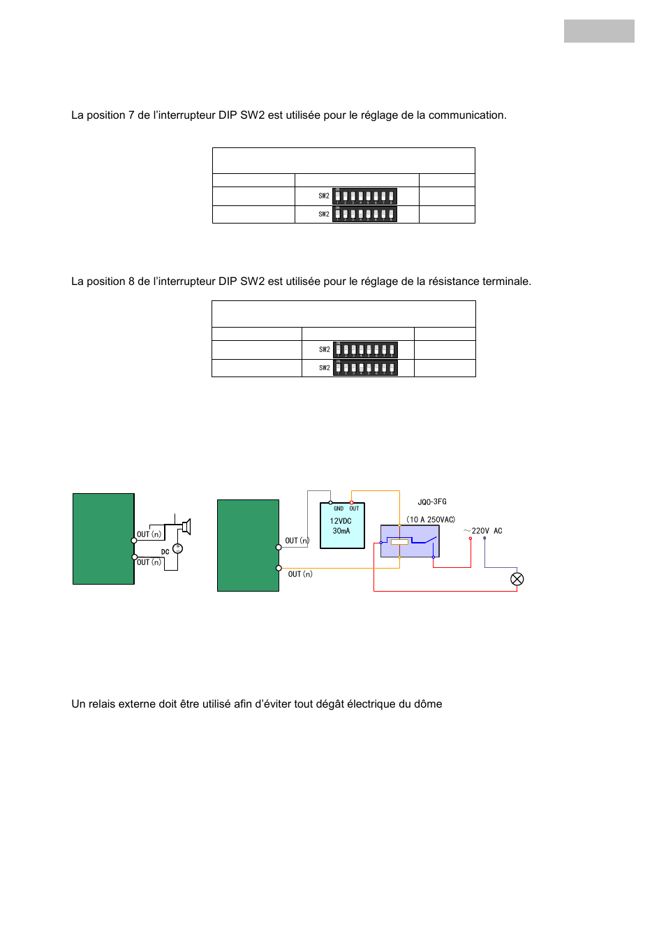 Français, Alarme in/out, Off half-duplex | Off oui, 1 schéma électrique | ABUS TVCC81500 Quick Operating instructions User Manual | Page 66 / 146