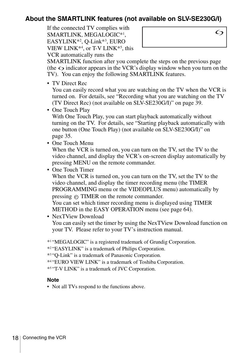Or (18) | Sony SLV-SE230G User Manual | Page 18 / 76