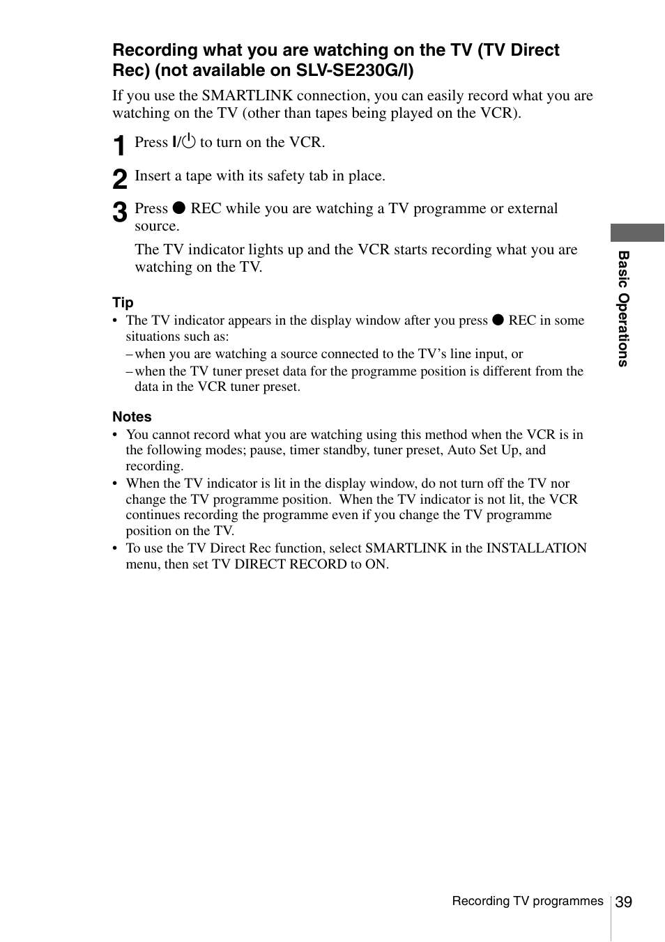 Cator (39) | Sony SLV-SE230G User Manual | Page 39 / 76