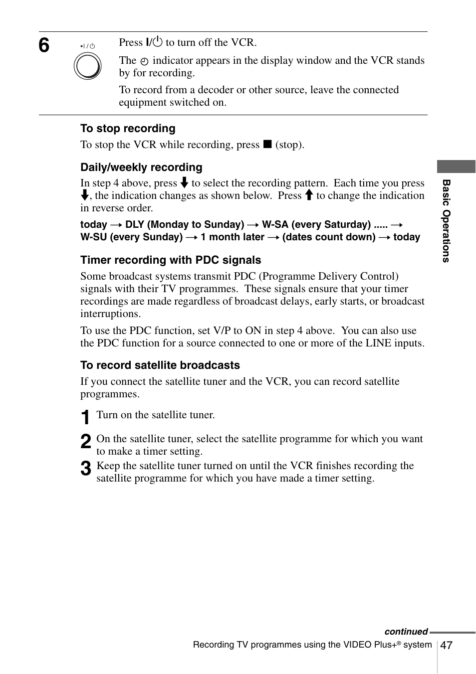 Sony SLV-SE230G User Manual | Page 47 / 76