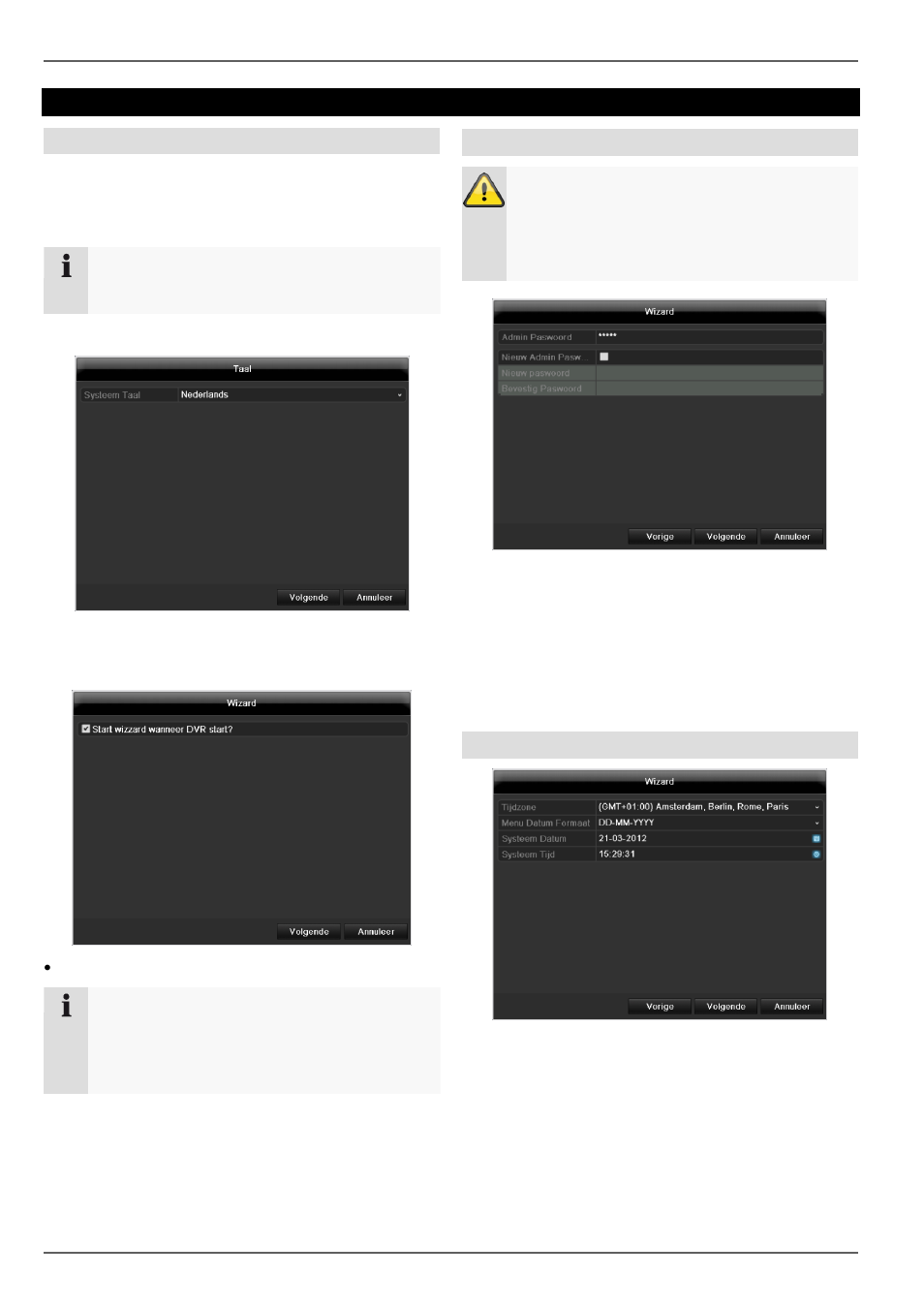 Hulpprogramma instellingen, Systeem configureren, Beheerder aanmaken | Datum / tijd | ABUS TVVR45021 Operating instructions User Manual | Page 182 / 458