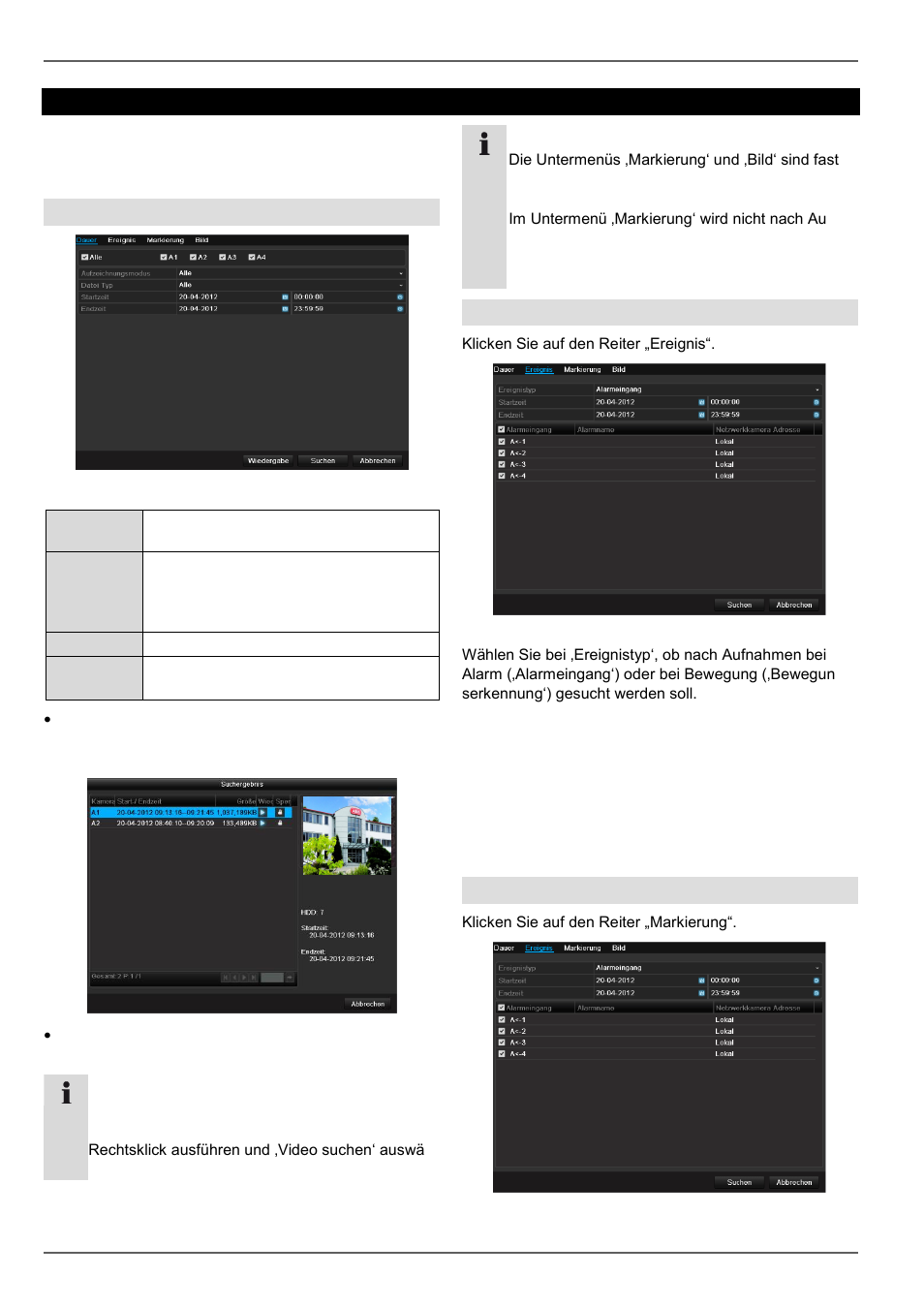 Wiedergabe | ABUS TVVR45030 Operating instructions User Manual | Page 62 / 508