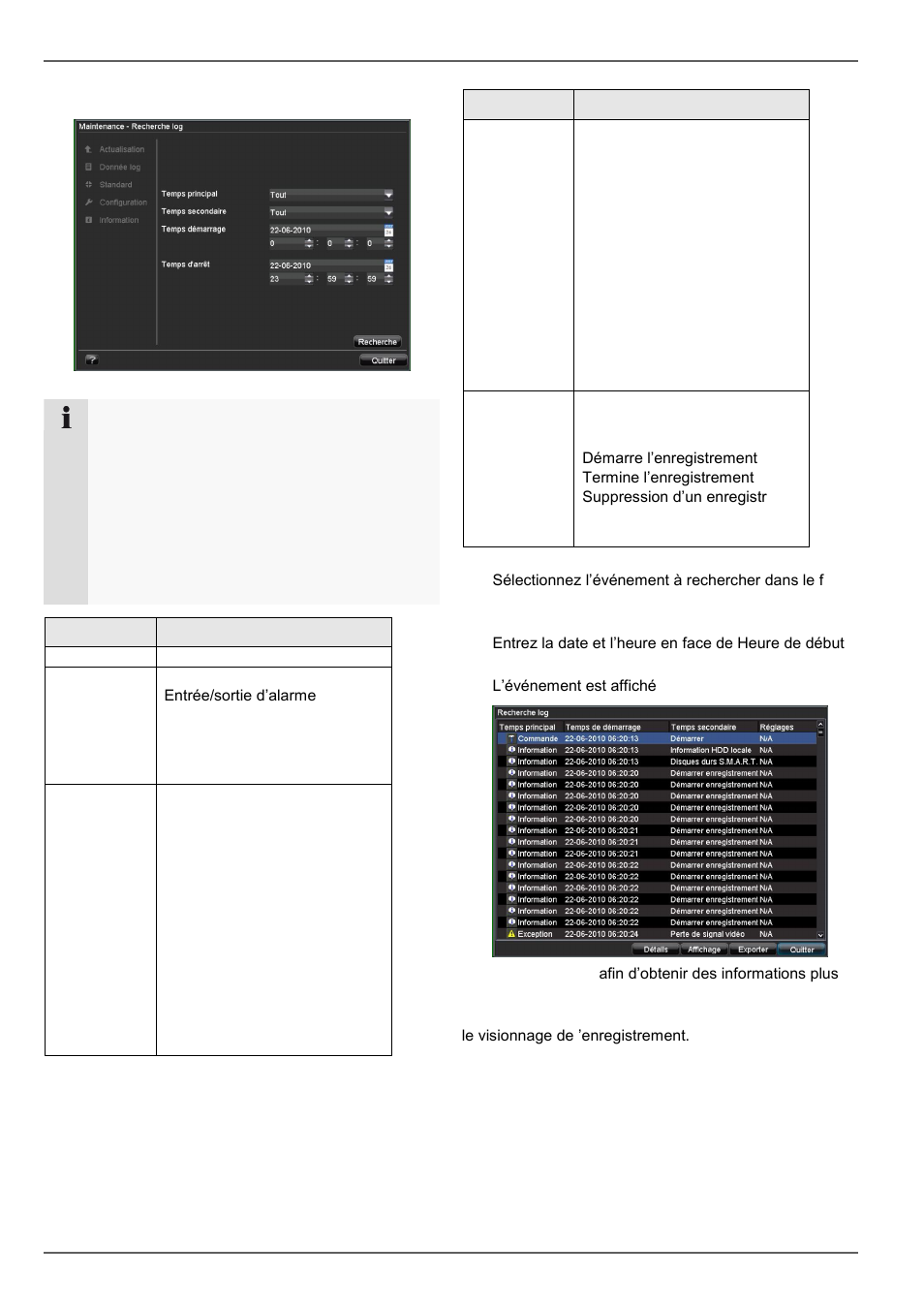 Parcourir le fichier journal, Menu appareil | ABUS TVVR20001 User Manual | Page 166 / 313
