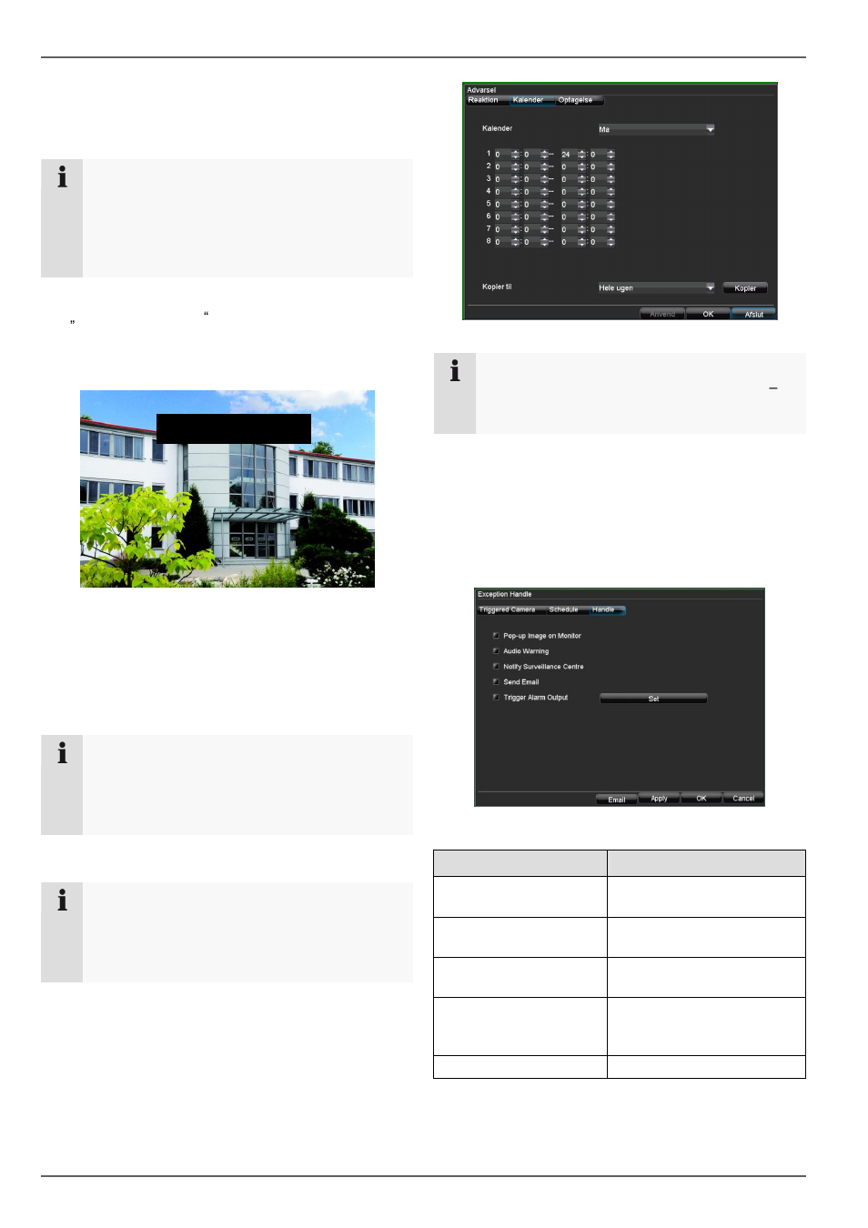 Indstilling af zoner, Zoner: tidsplan og meddelelse, Apparatmenu | ABUS TVVR20001 User Manual | Page 289 / 313