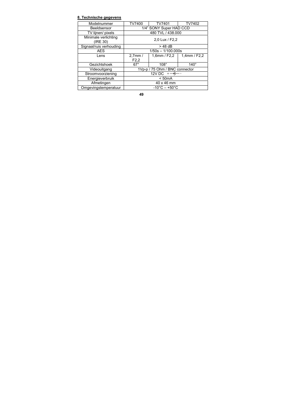 ABUS TV7400-TV7402 User Manual | Page 49 / 61