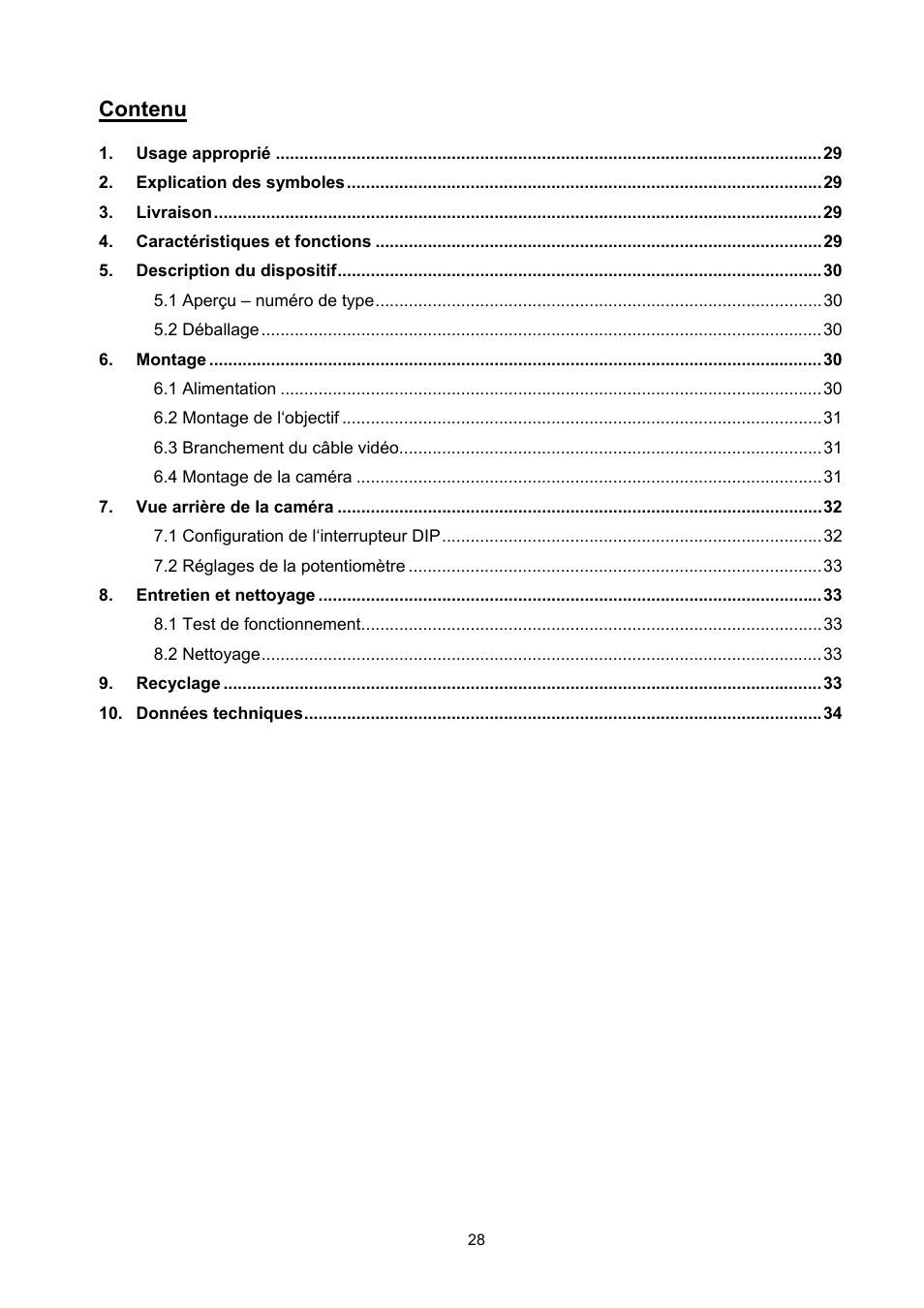 Contenu | ABUS TVCC20000-TVCC20541 User Manual | Page 28 / 58