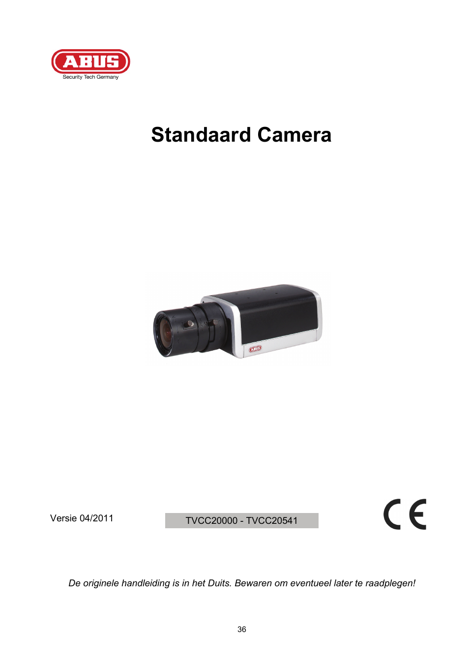 Standaard camera | ABUS TVCC20000-TVCC20541 User Manual | Page 36 / 58
