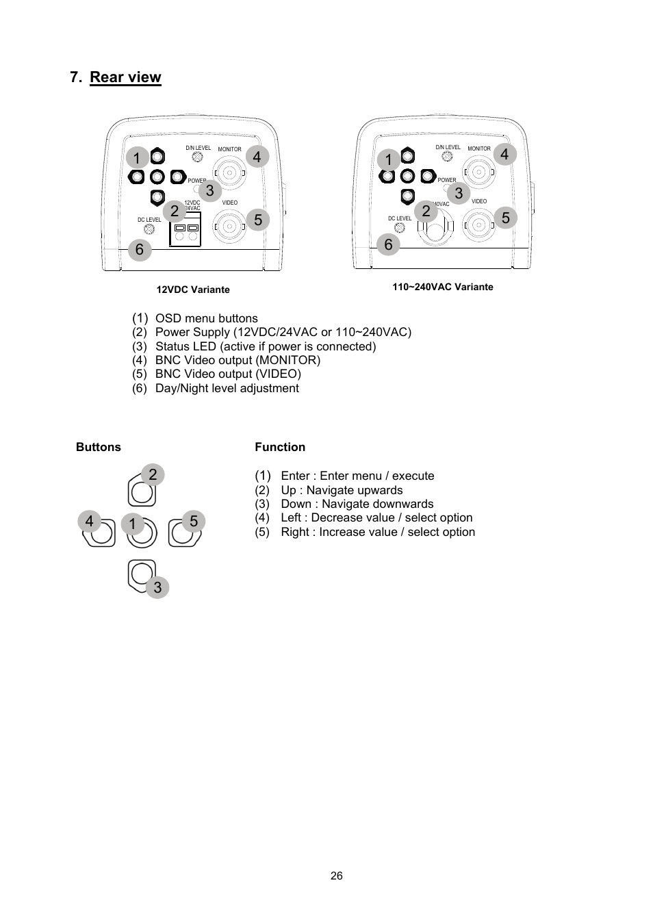 Rear view | ABUS TVCC50511 User Manual | Page 26 / 82
