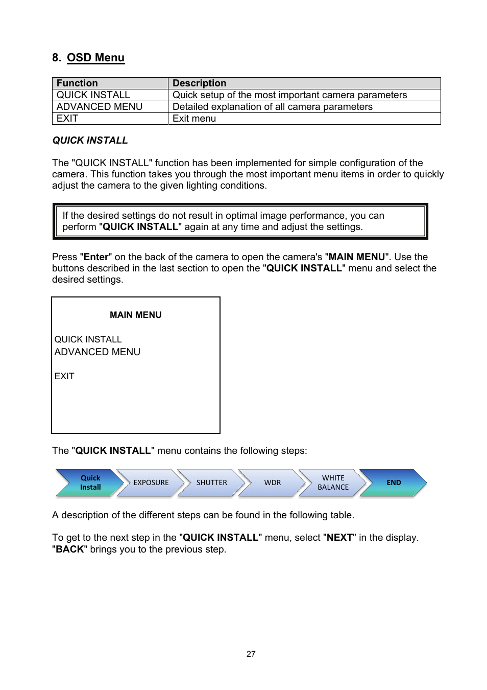 Osd menu | ABUS TVHD50000 User Manual | Page 27 / 100
