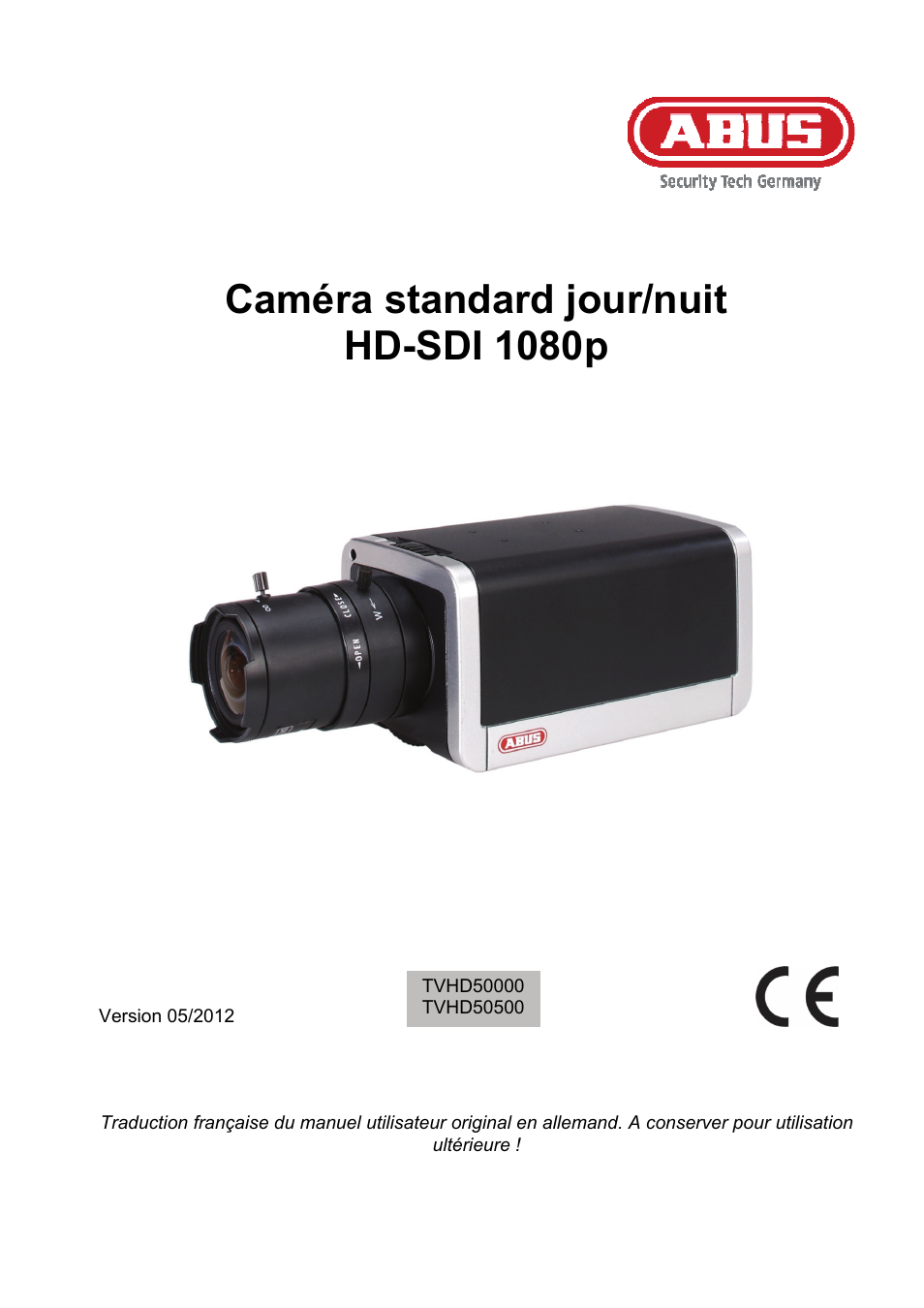 Caméra standard jour/nuit, Hd-sdi 1080p | ABUS TVHD50000 User Manual | Page 35 / 100