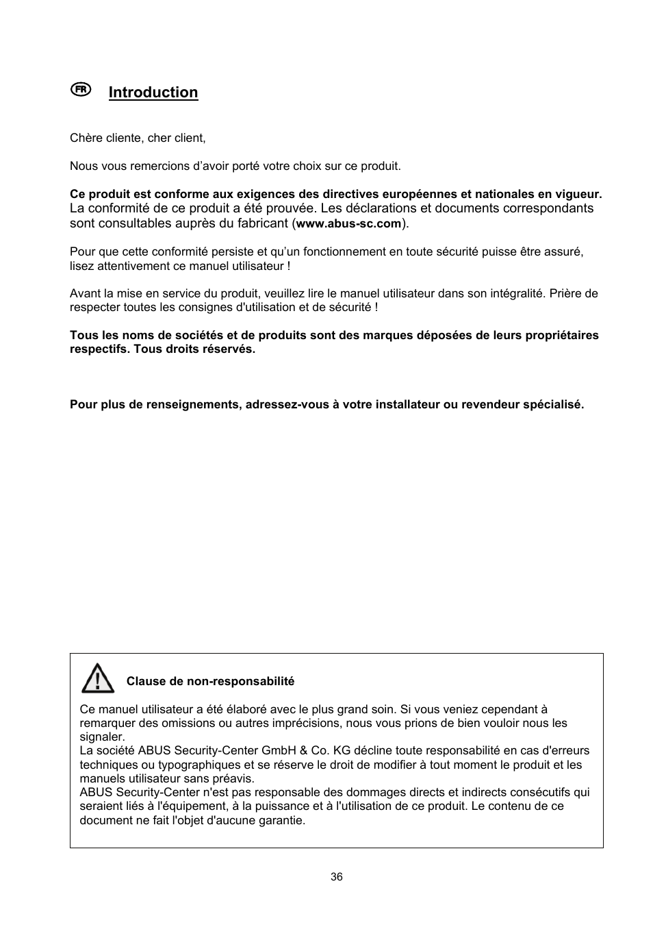ABUS TVHD50000 User Manual | Page 36 / 100