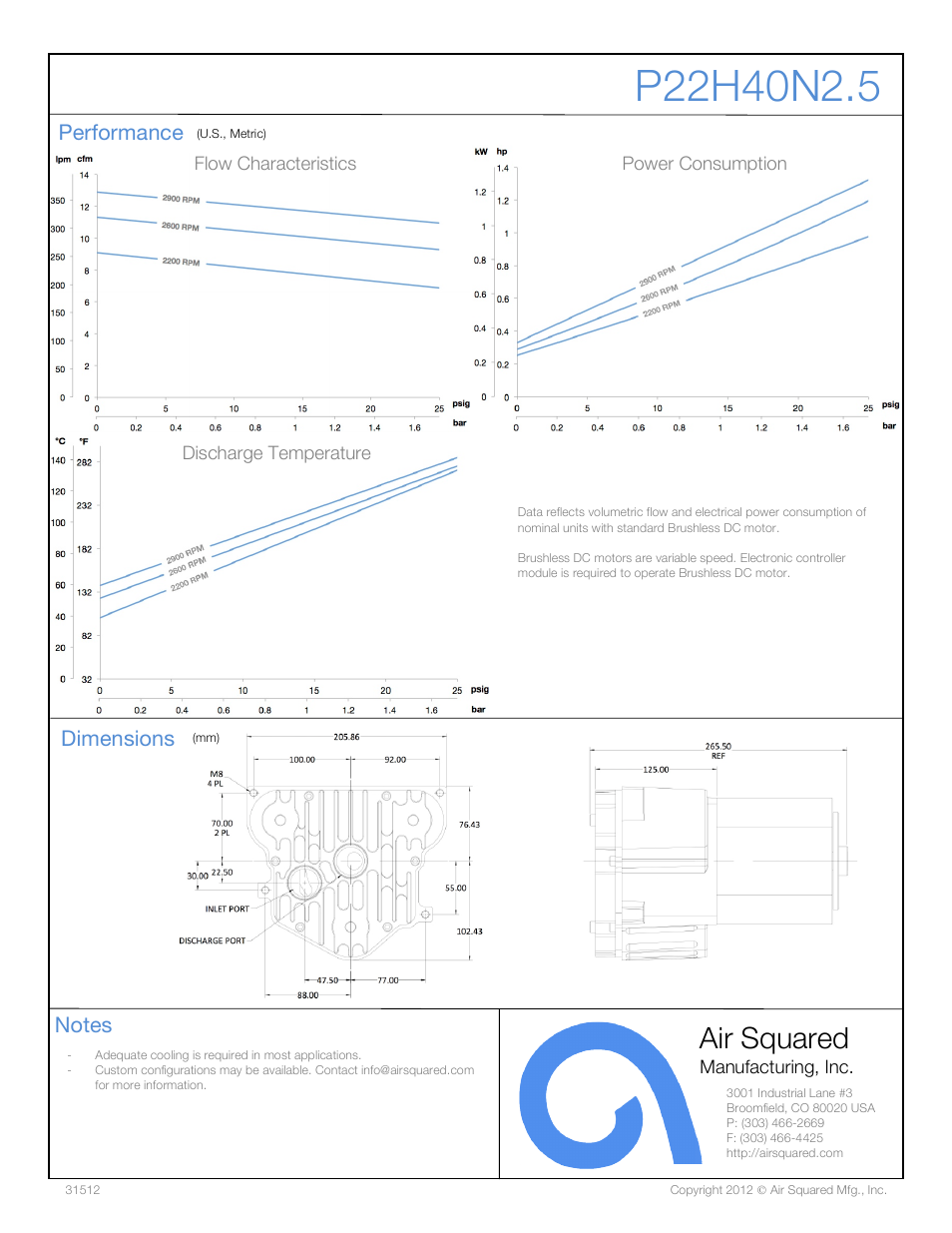 Air squared | Air Squared P22H40N2.5 User Manual | Page 2 / 2