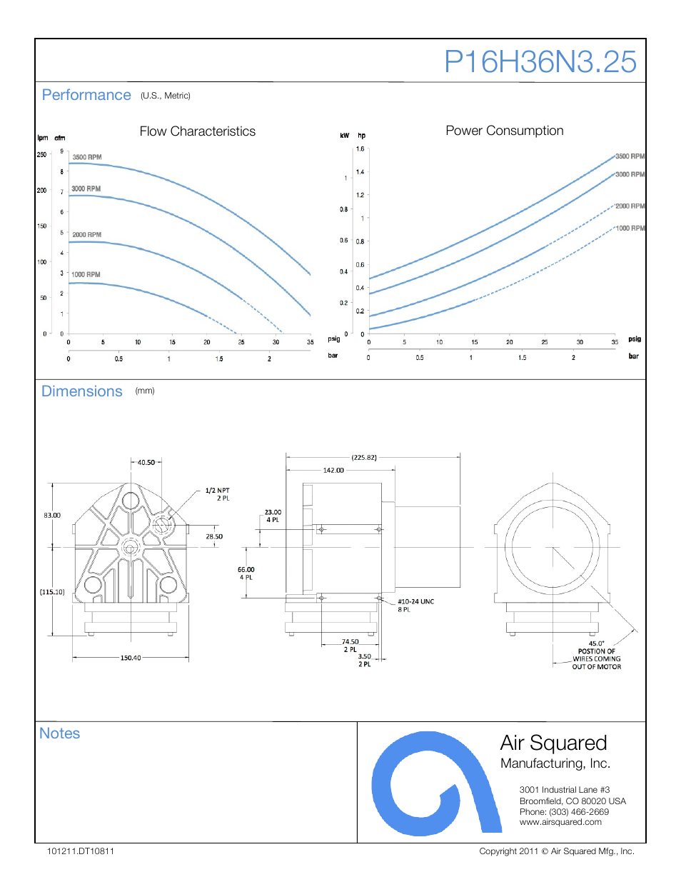 Air squared | Air Squared P16H36N3.25 User Manual | Page 2 / 2