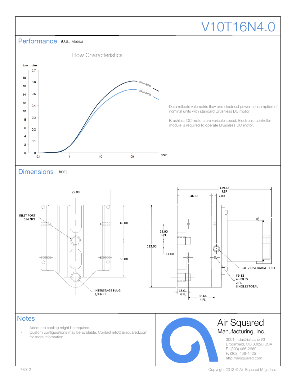 Air squared | Air Squared V10T16N4.0 User Manual | Page 2 / 2