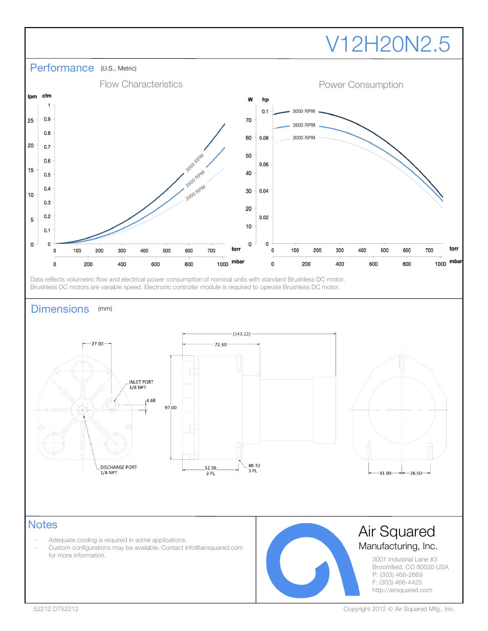 Air squared | Air Squared V12H20N2.5 User Manual | Page 2 / 2