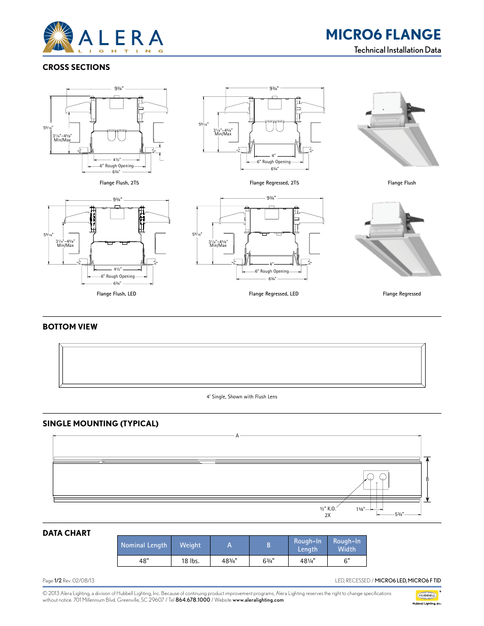 Alera Lighting LM6R F User Manual | 2 pages