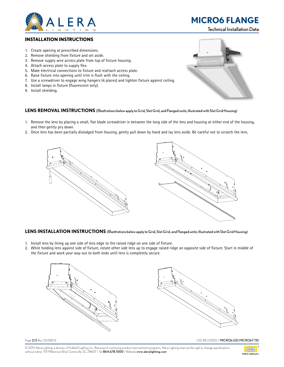 Micro6 flange | Alera Lighting LM6R F User Manual | Page 2 / 2