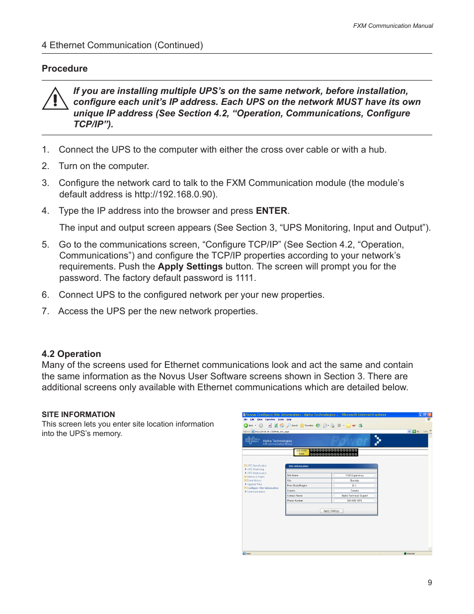 Alpha Technologies FXM Communication User Manual | Page 11 / 16