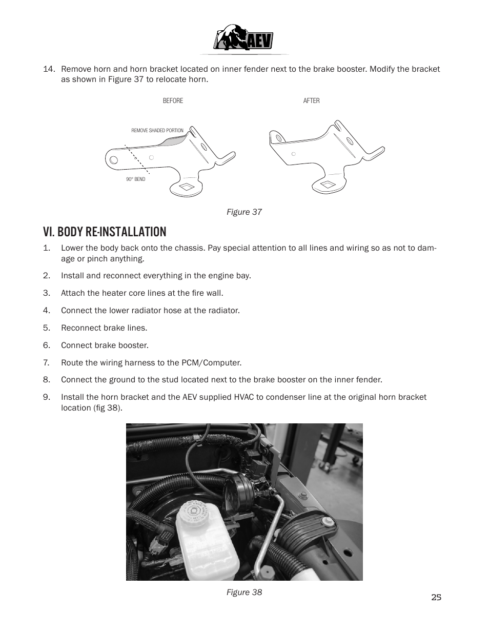 Vi. body re-installation | American Expedition Vehicles JK HEMI Builder Kit - Installation Guide for 12+ JK Wrangler User Manual | Page 27 / 37