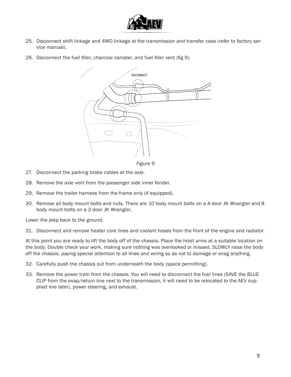 American Expedition Vehicles JK HEMI Builder Kit - Installation Guide for 12+ JK Wrangler User Manual | Page 7 / 37