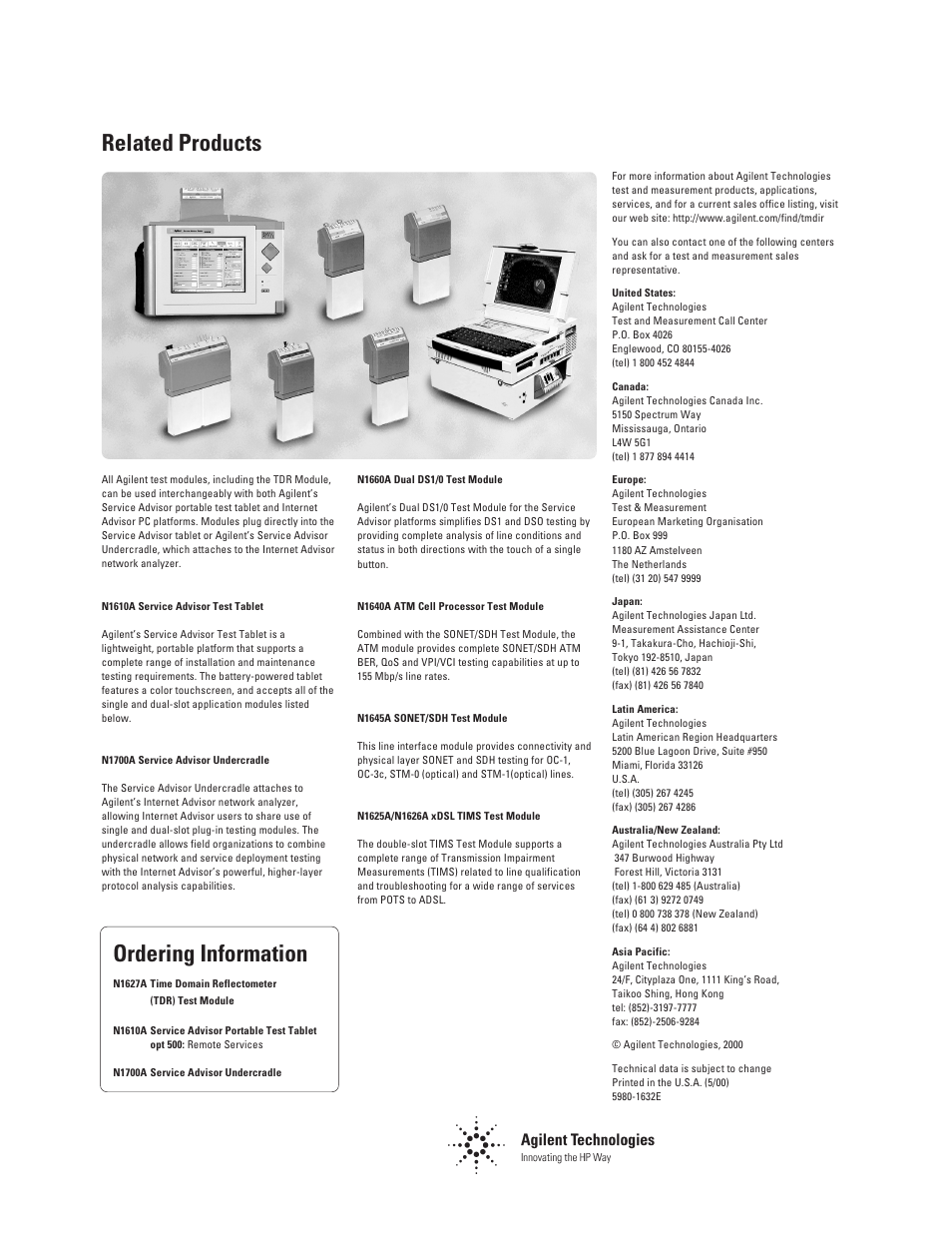 Related products, Ordering information | Atec Agilent-N1627A User Manual | Page 2 / 2