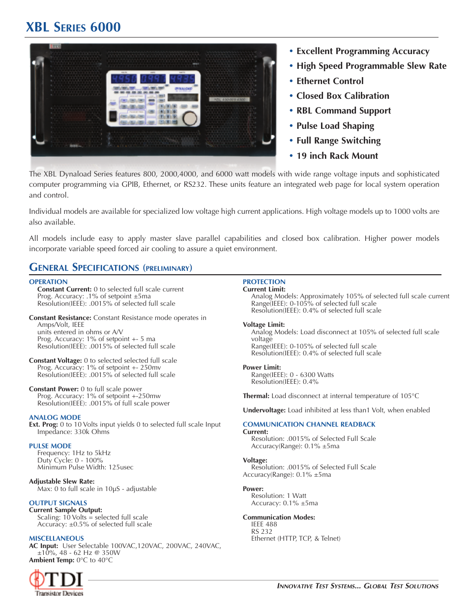 Atec TDI-XBL-6000 Series User Manual | 2 pages