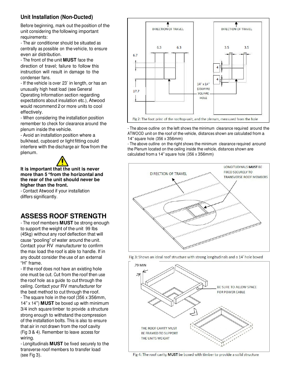 Assess roof strength | atwood Air Conditioners (13500, 15000) User Manual | Page 3 / 14