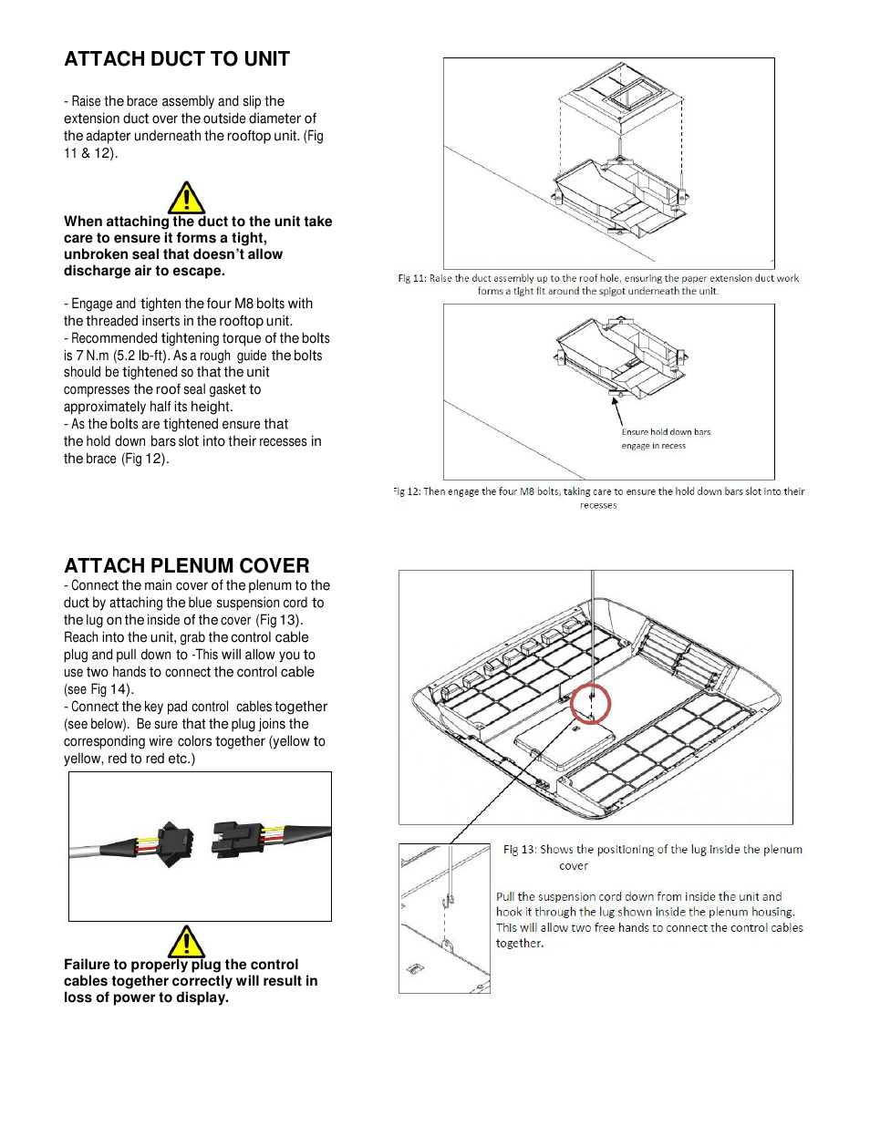 Attach duct to unit, Attach plenum cover | atwood Air Conditioners (13500, 15000) User Manual | Page 8 / 14