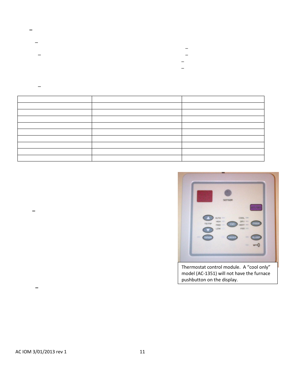 General specifications, Operating instructions | atwood Air Conditioners (non-ducted AC-1351, AC-1501) User Manual | Page 11 / 18