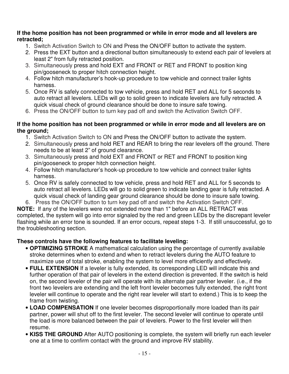atwood Levelegs 5th Wheel Leveling IOM User Manual | Page 15 / 22