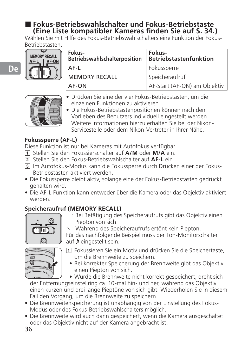 Jp en de fr es se ru nl it ck ch kr | Nikon 200-400mm f 4G ED AF-S VR II Zoom-Nikkor User Manual | Page 36 / 212
