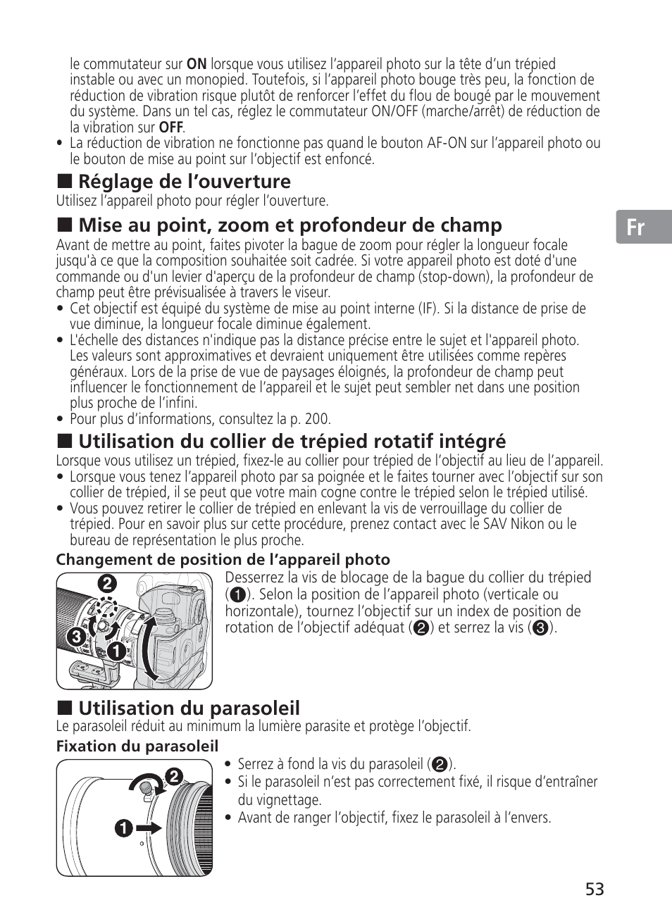 Jp en de fr es se ru nl it ck ch kr | Nikon 200-400mm f 4G ED AF-S VR II Zoom-Nikkor User Manual | Page 53 / 212