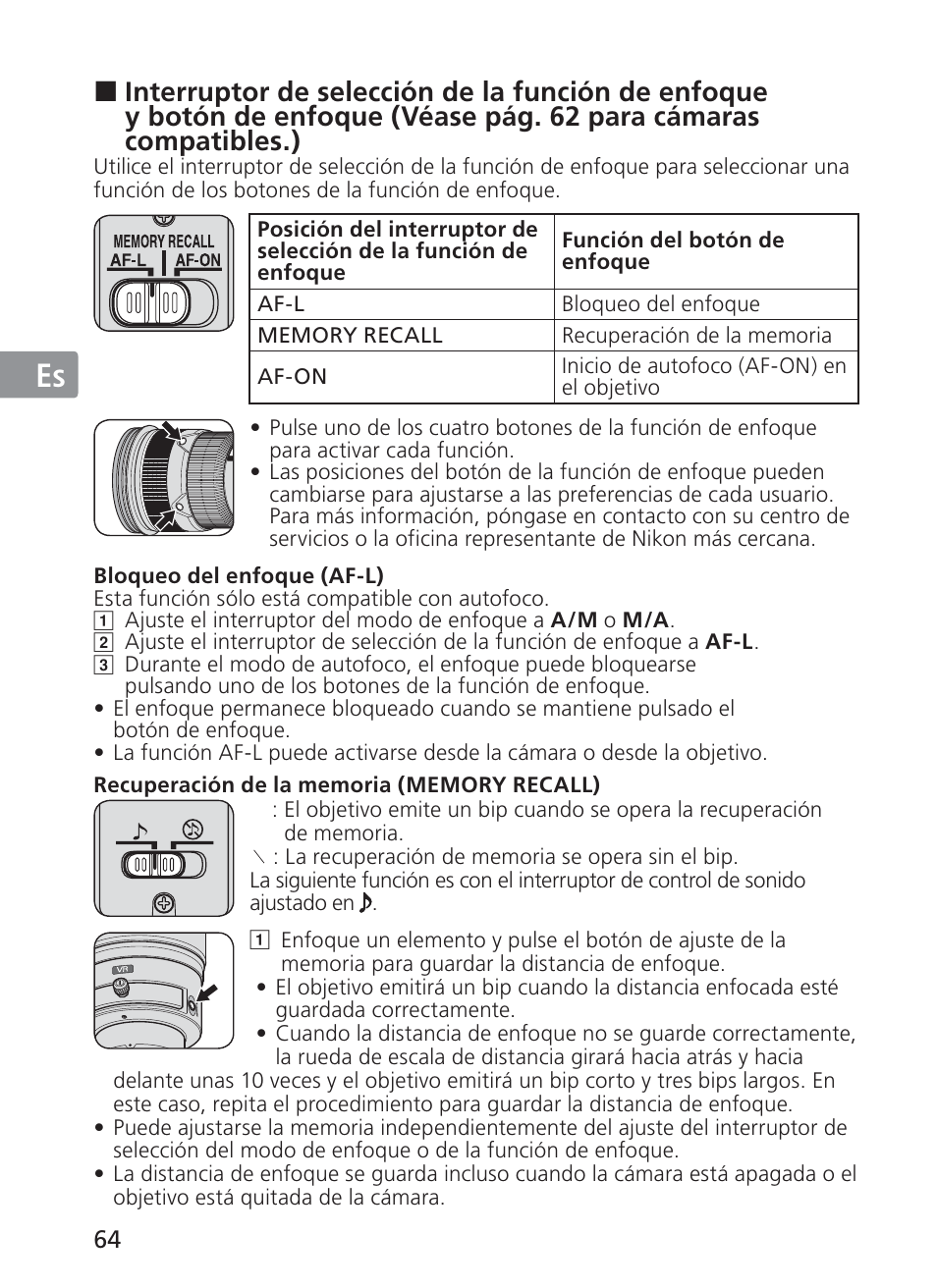 Jp en de fr es se ru nl it ck ch kr | Nikon 200-400mm f 4G ED AF-S VR II Zoom-Nikkor User Manual | Page 64 / 212