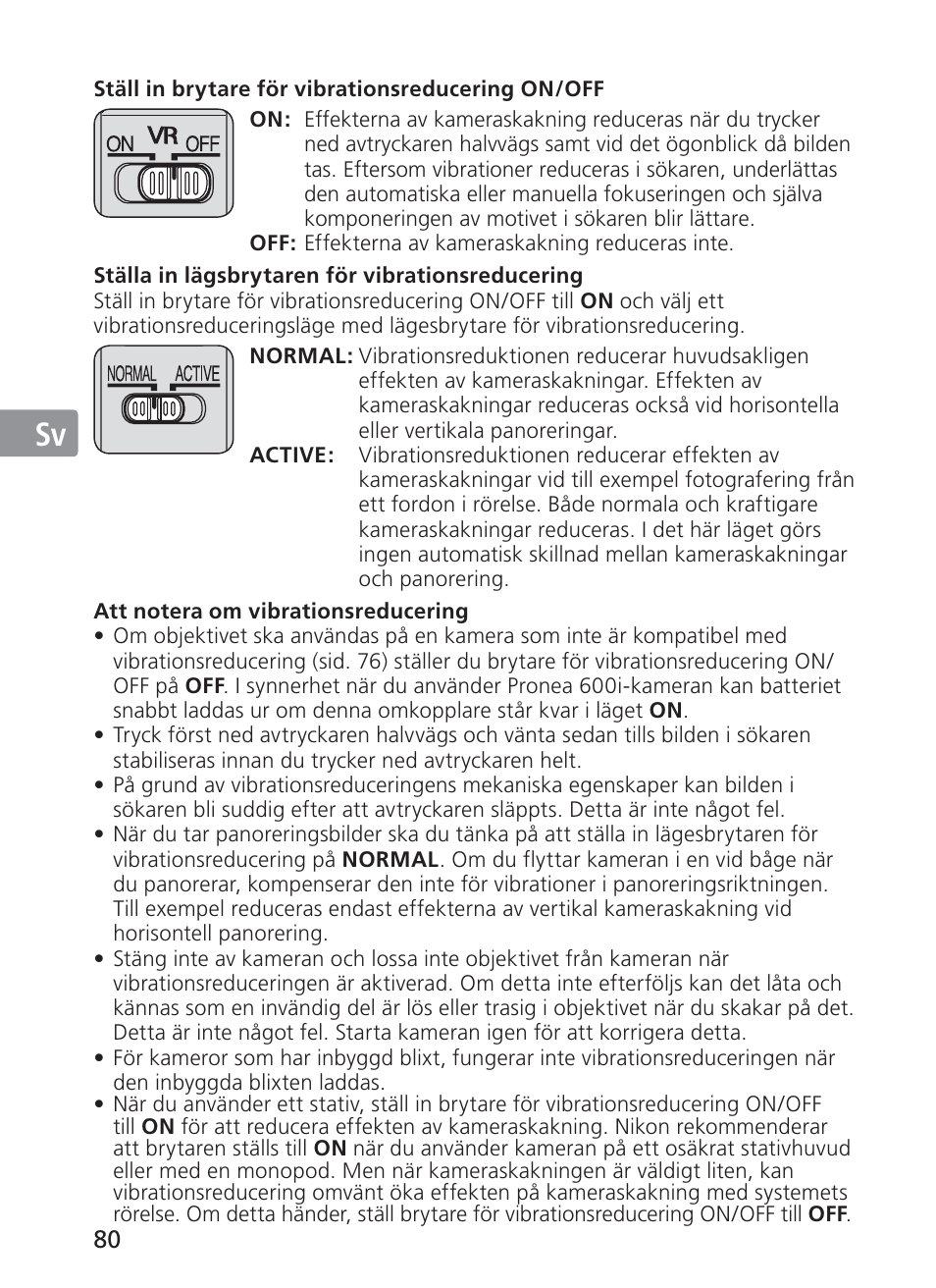 Jp en de fr es sv ru nl it ck ch kr | Nikon 200-400mm f 4G ED AF-S VR II Zoom-Nikkor User Manual | Page 80 / 212